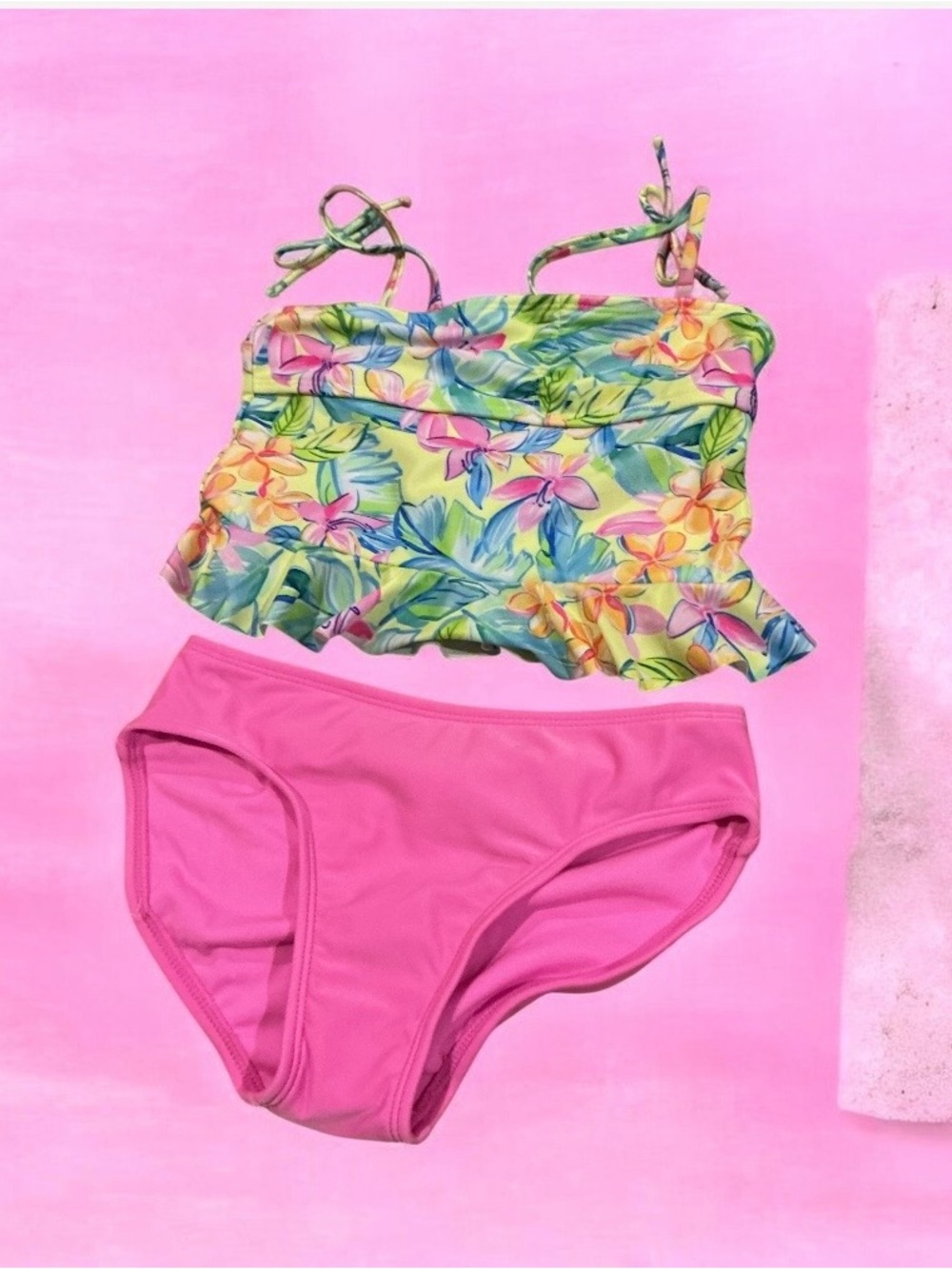 Buy 1 get 1 50% off Floral Tankini Top with Pink Bikini